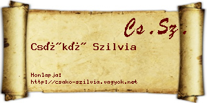 Csákó Szilvia névjegykártya