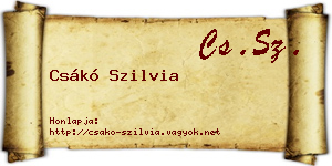 Csákó Szilvia névjegykártya